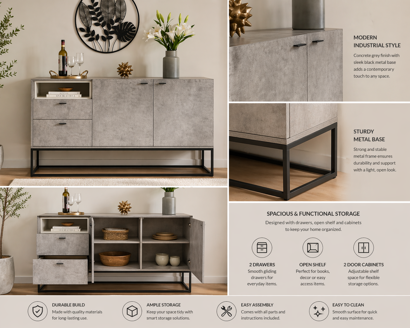 Modern 2-Door Sideboard Cabinet