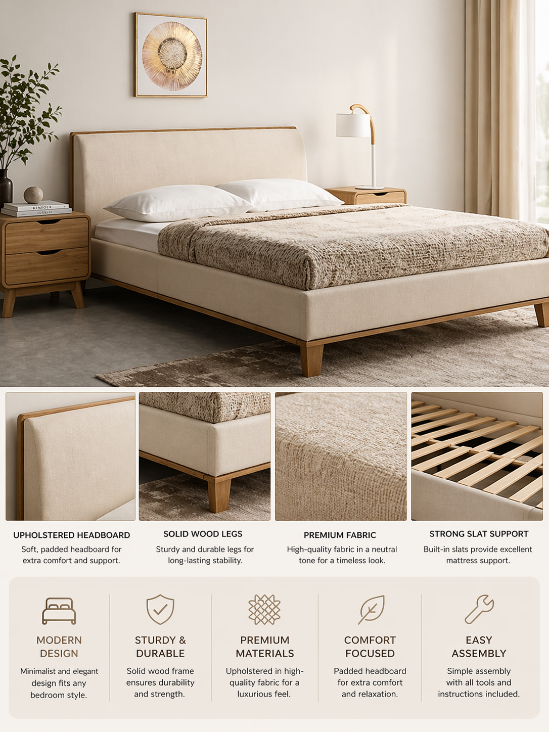 Modern Upholstered Platform Bed