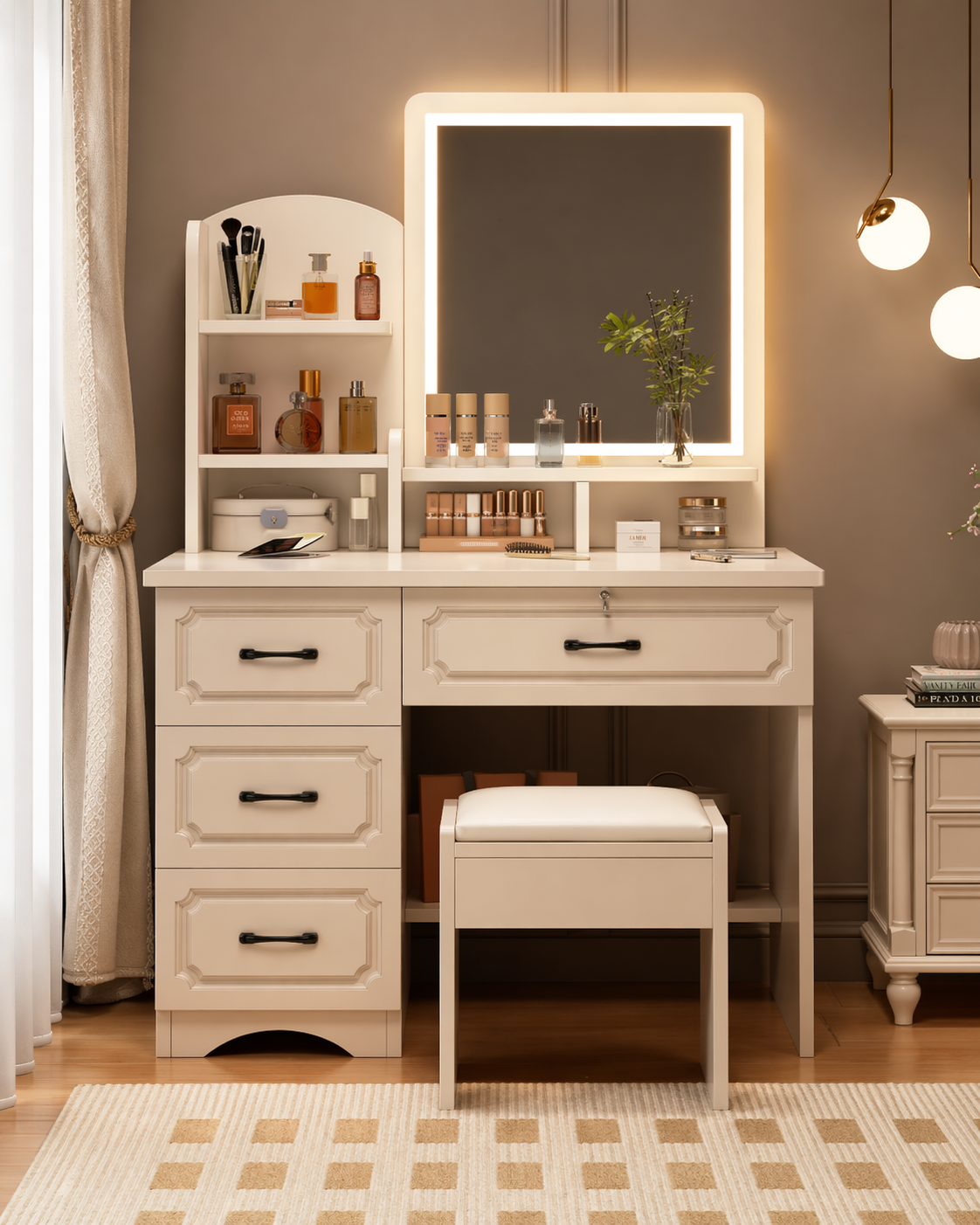 Modern Vanity Dressing Table with LED Mirror