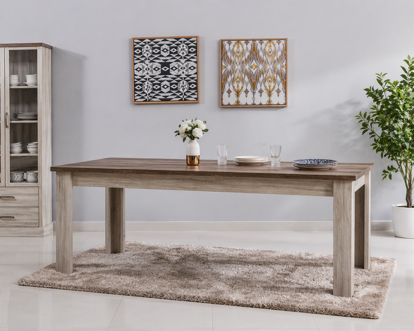 Modern Wooden 8-Seater Dining Table