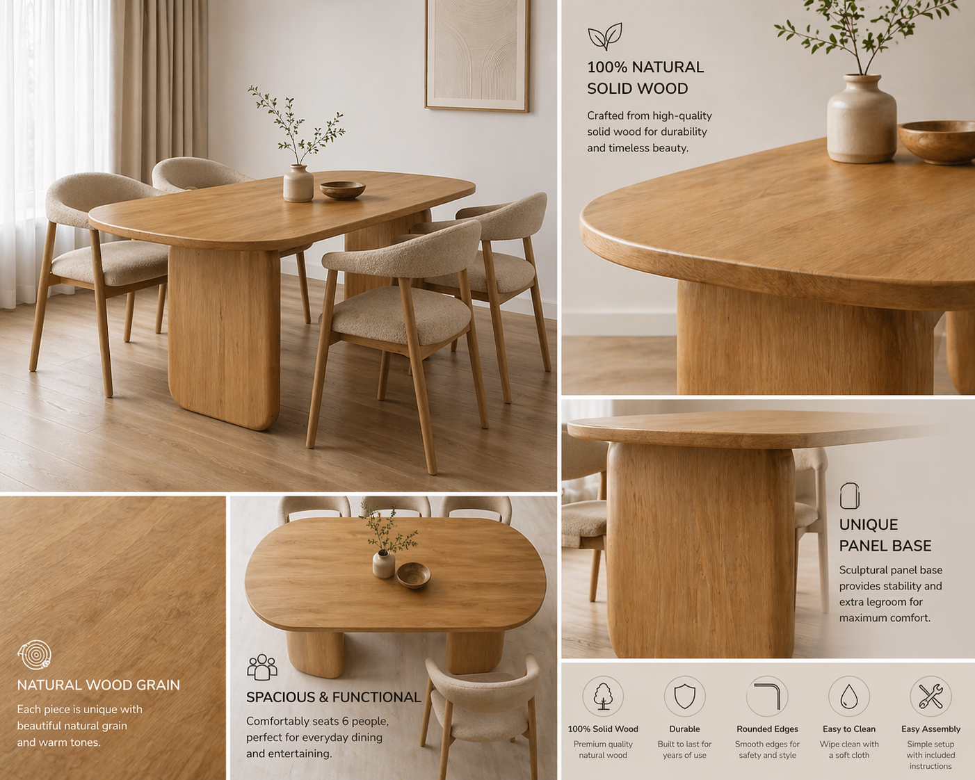 Modern Solid Wood Dining Table