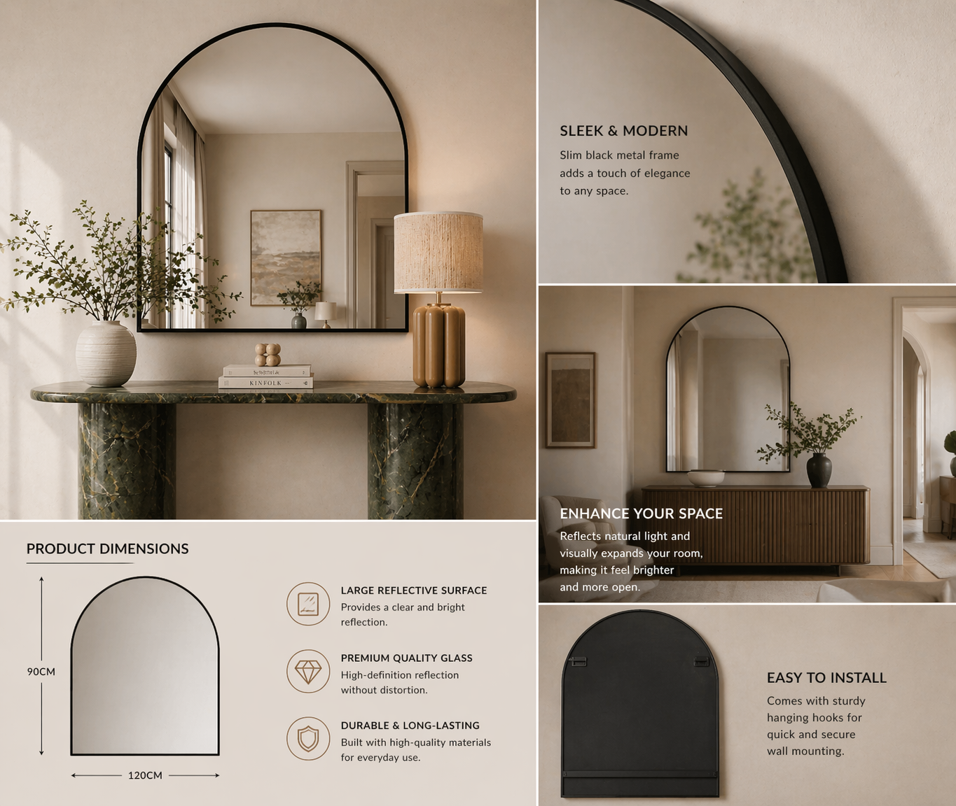Modern Arch Wall Mirror